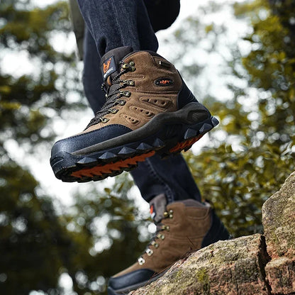 ΠΑΠΟΥΤΣΙΑ PLUS SIZE Unisex High-Top Adventure Sneakers Ανθεκτικά με καλή πρόσφυση, αντιολισθητικά, με κορδόνια, άνετα, ιδανικά για πεζοπορία στην ύπαιθρο, ανδρικά υποδήματα
