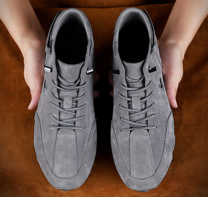 Men's Leather Casual Shoes, Non-slip Walking Sports Shoes, Handmade Shoes for Men with Free Shipping, High Top Sneakers Masculino