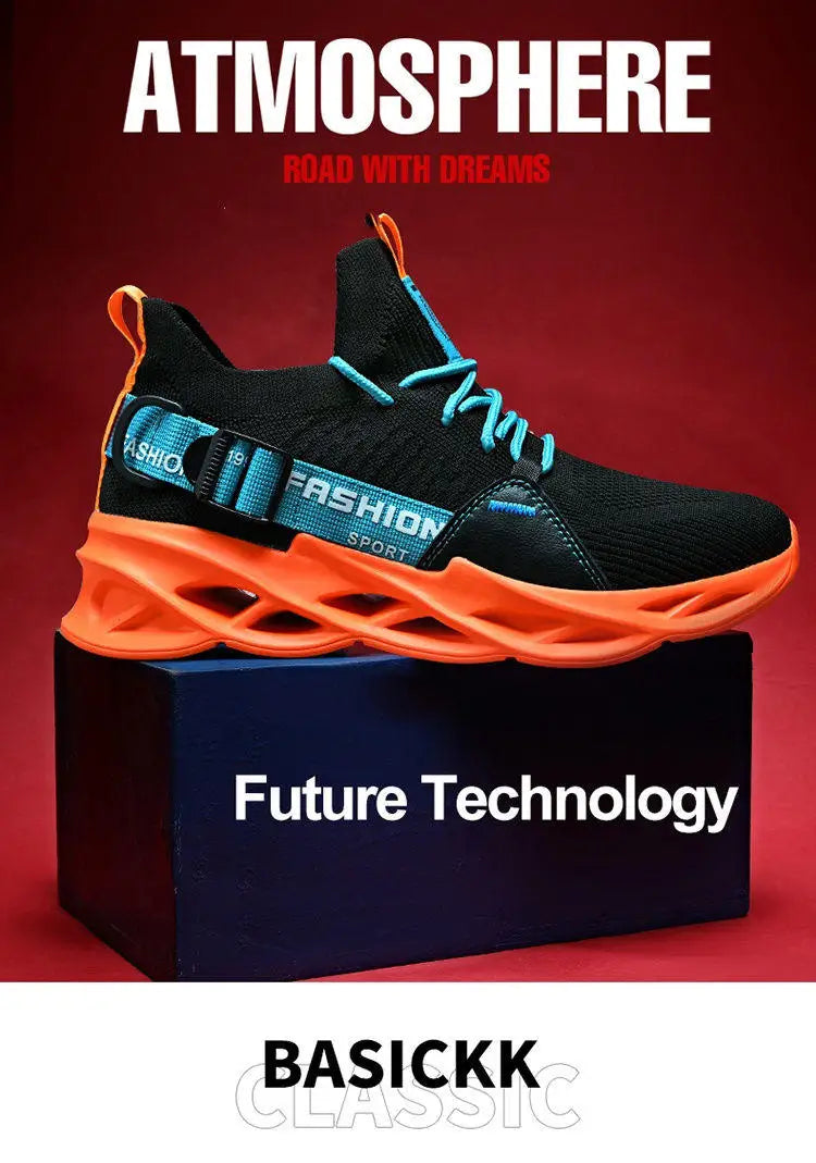 Hot Sale Fashion Purple Casual Sneakers Women Men Blade Running Shoes Big Size 48 Light Breathable Sports Shoes Men Mesh Sneaker