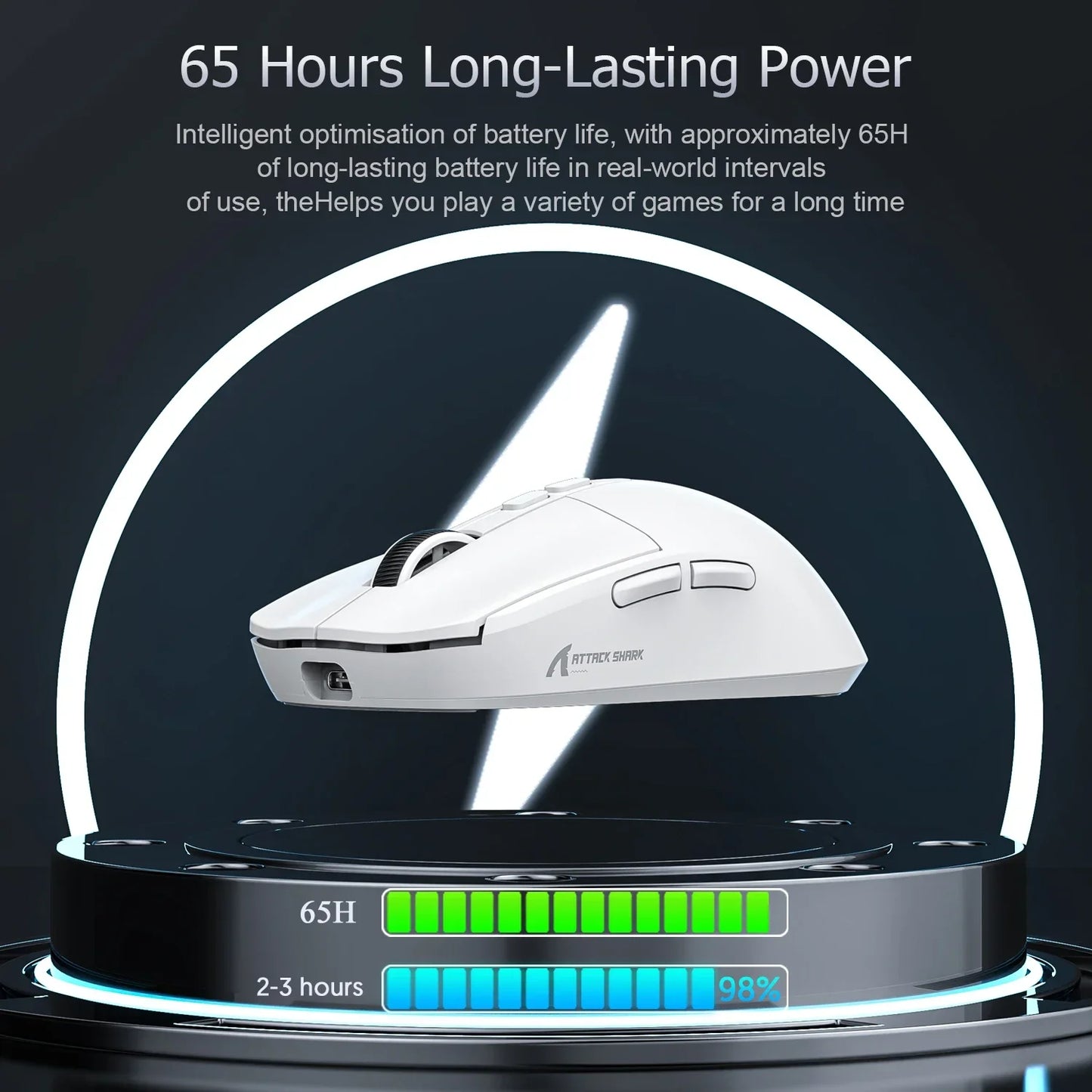 Attack Shark X6 Lightweight Wireless Gaming Mouse, Tri-Mode Bluetooth & 2.4G Gaming Mouse, 26,000 DPI RGB Charging Dock, PAW3395 Sensor
