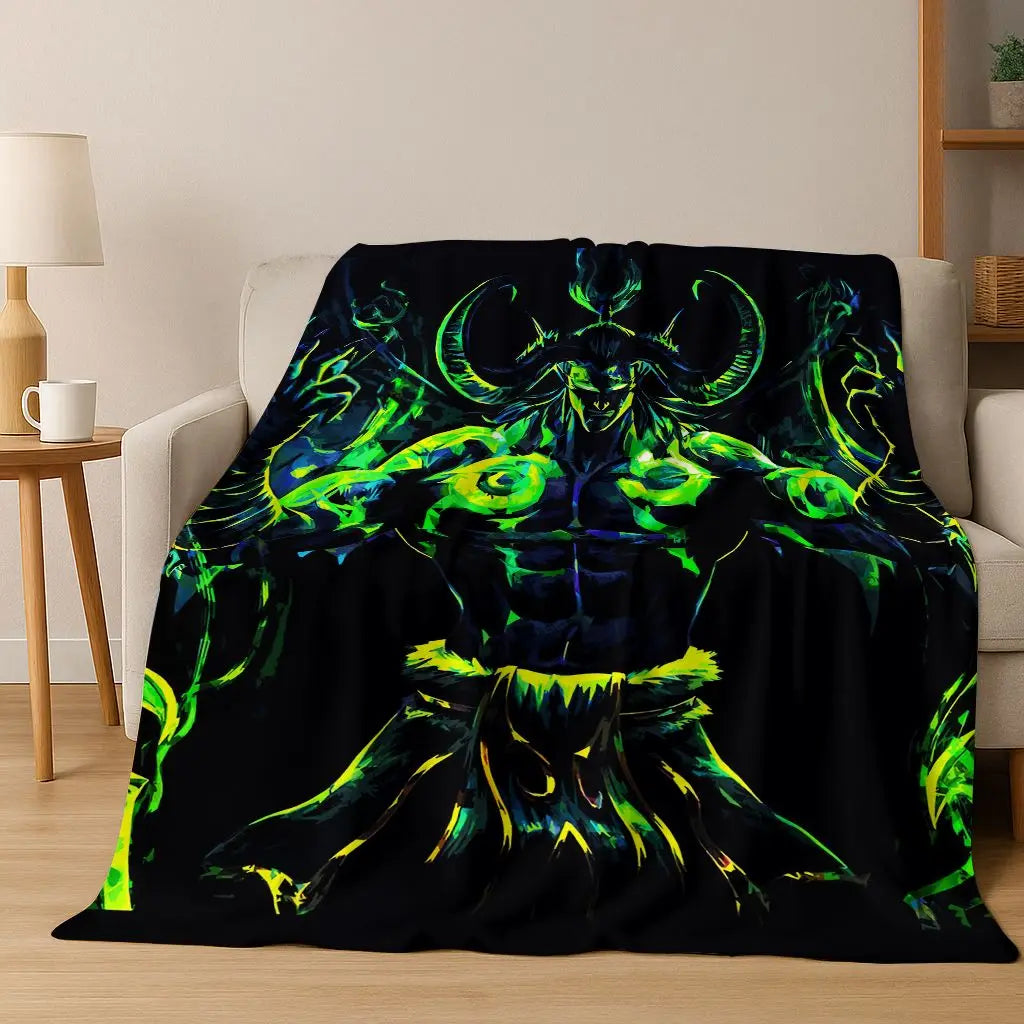 WOW World of Warcraft Arthas Demon Illidan Sylvanas flanelasta odeja, udobna in mehka odeja za dom, spalnico, posteljo, kavč, darilo
