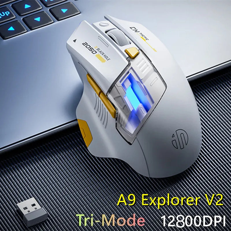 Inphic A9 Explorer V2 Three-mode Gaming Mouse Indicator DPI Adjustable Macro-driver Ergonomics 12000DPI 1000Hz rate of return
