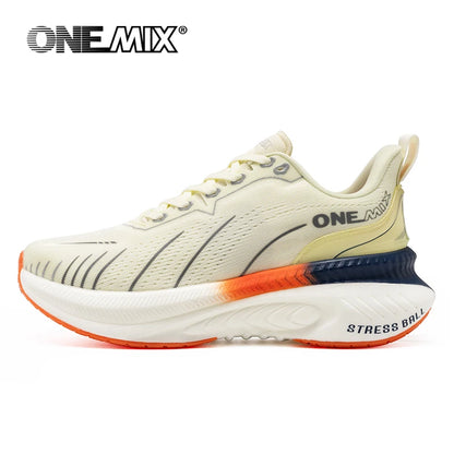 ONEMIX Νέα Παπούτσια Τρεξίματος με Αντικραδασμική Προστασία για Άνδρες, Κατάλληλα για Βαρείς Δρομείς, Δέσιμο με Κορδόνια, Αθλητικά Γυναικεία, Αντιολισθητικά Outdoor Sneakers για Άνδρες