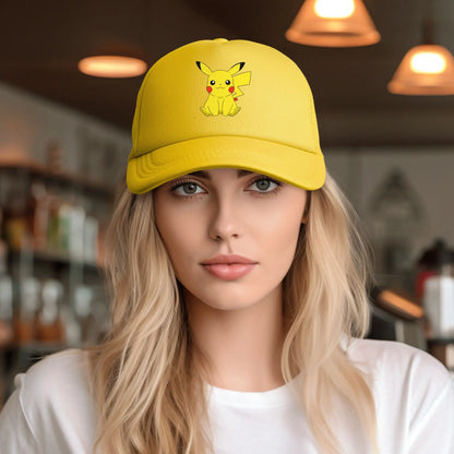 Καπέλα Trucker Pikachu Pokemoned Anime, Καπέλα Unisex, Καπέλα Trucker, Καπέλα αγώνων, Ρυθμιζόμενα καπέλα μπέιζμπολ από πολυεστέρα με πλέγμα, Καλοκαίρι