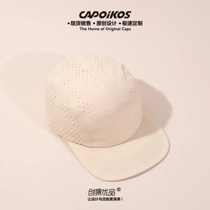Customized Logo Solid Color Five-panel Quick-drying Baseball Cap Men's and Women's Mesh Breathable Camping Sports Skateboard Cap