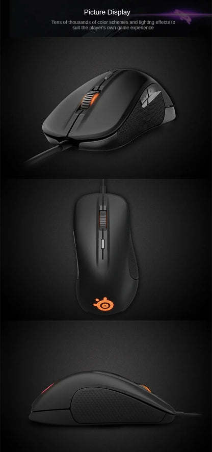 SteelSeries Rival 300S Gaming Mouse Wired RGB Gaming Mouse with TrueMove1 Optical Sensor, 7200 CPI, 6 Programmable Buttons USB Gaming Mouse