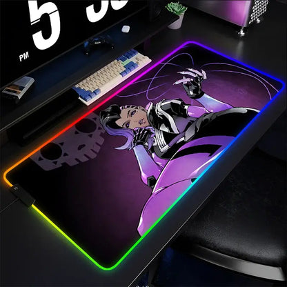 Mouse Pad Gamer Keyboard Pad Overwatch Sombra Desk Mouse Mat LED Carpet Rubber Gaming RGB Notebook Kawaii Mousepad