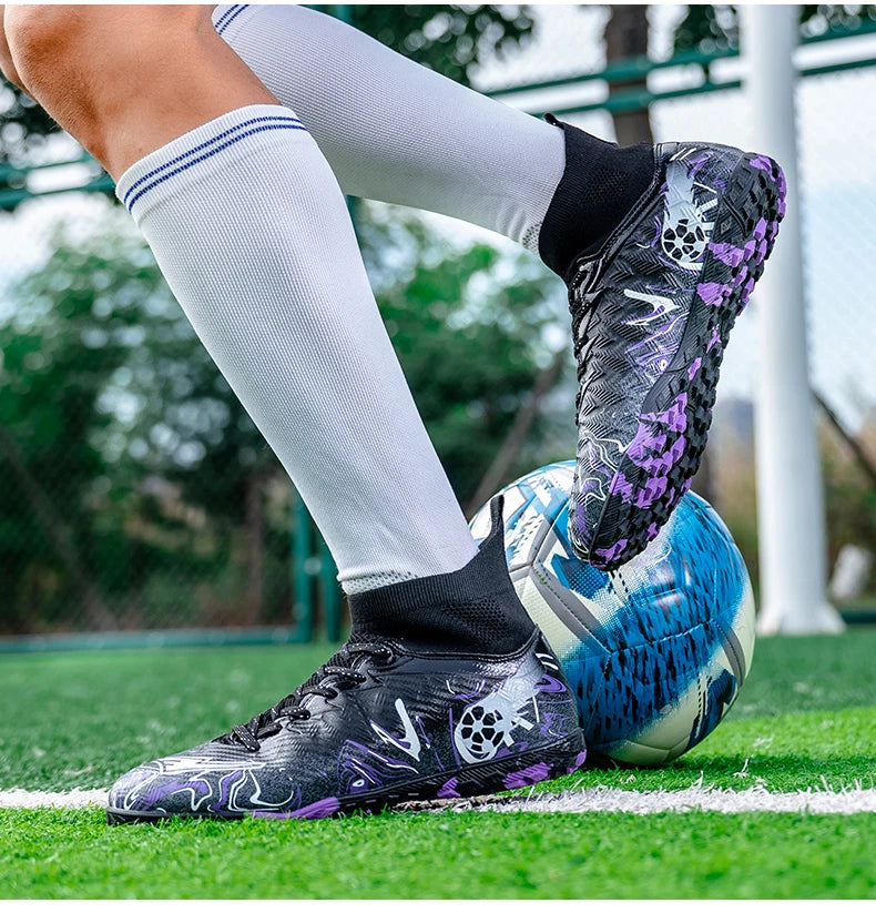 Men Professional Football Shoes Society Cleats Soccer Shoes Original Indoor Football Field Boots Grass Training TF/FG Sneaker