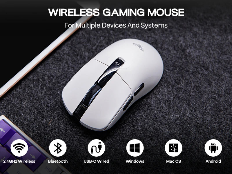 AULA SC590 PRO Wireless Gaming Mouse, Tri-Mode Bluetooth, 2.4GHz & Wired Gaming Mouse, 20000 DPI PAW3311 Sensor, 1000Hz Polling Rate RGB Gaming Mouse