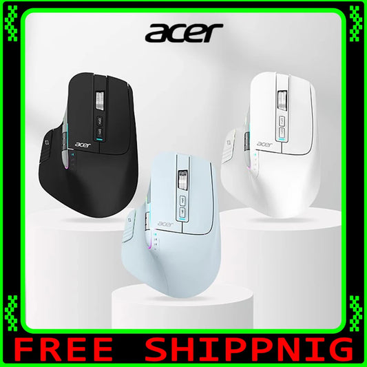 Acer Omr225 Gamer Mouse 3-mode Bluetooth Wireless Mouse Dual Scroll Ergonomic Mouse Custom Programming Gaming Mice Office Mice