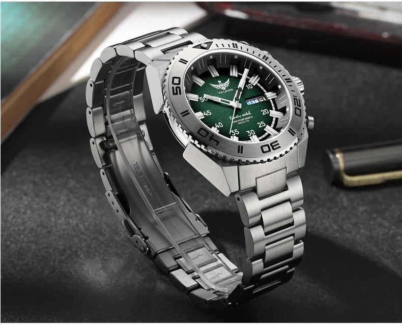 Yelang Watches V1035 44mm Men's Diving Watch Human Kinetic Energy Watch 100m Waterproof Watches Luminous Japan PX83 Sapphire