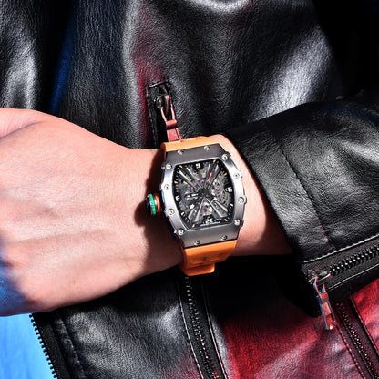 2026 New PAGANI DESIGN Men's Quartz Watches VH65 Movt Skeleton Dial 100M Waterproof Sport Rectangle Sapphire Glass Watch for Men