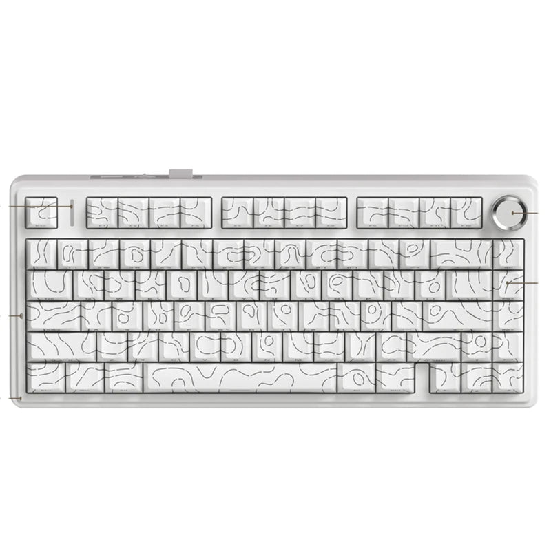 AULA F75 Gaming Mechanical Keyboard RGB 75% Layout Side-engraving Customized Gasket Mounted 80 key PBT Keycaps Wireless keyboard