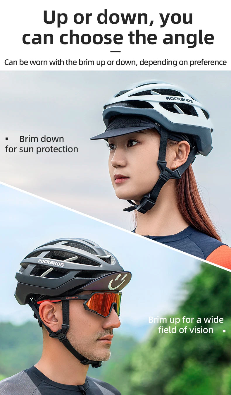 ROCKBROS Summer Cycling Cap With Brim Sun Protection Breathable Quick Dry Cycling Hat Cap Outdoor Sport Fishing Cycling Headwear