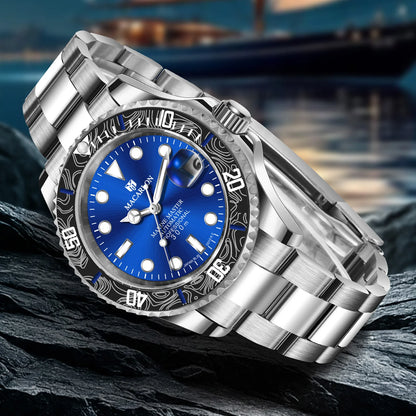 2026 MACARLON Design New Yacht series Mechanical Watch Men Carbon fiber ring mouth sapphire Stainless steel Waterproof Watch TOP