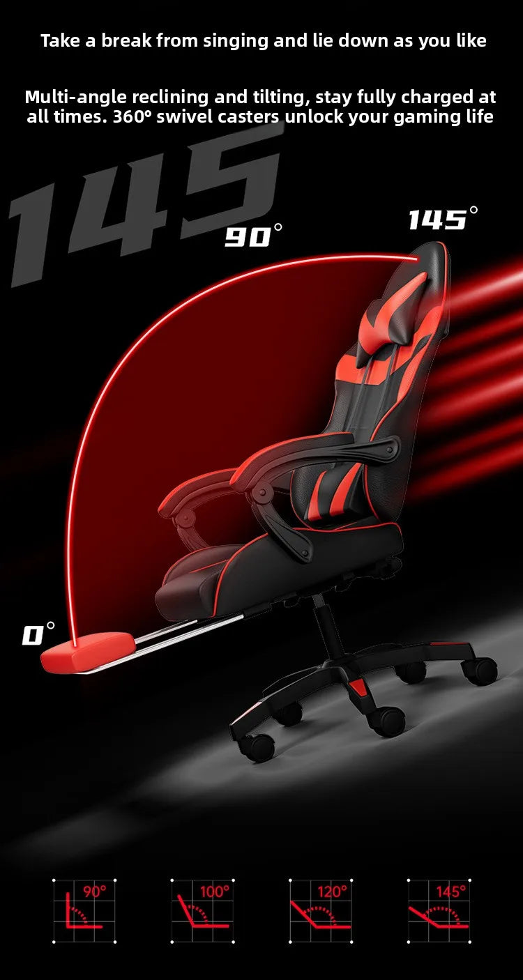 Gaming Chair Ergonomic Computer Desk Chair Reclining Home Office Gaming Chair with Back Support for Extended Sessions