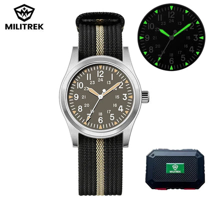 MILITREK 2026 New Military Retro Men's VH31 Quartz Watch 37mm Sapphire Stainless Steel 100m Waterproof C3 Luminous Watch for Men