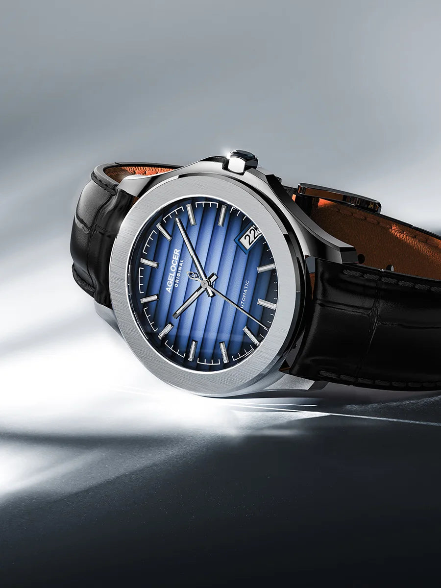 Reloj AGELOCER Original Baikal para hombre, con calendario grande, de estilo formal y de negocios, mecánico automático. Regalo de cumpleaños para hombre.