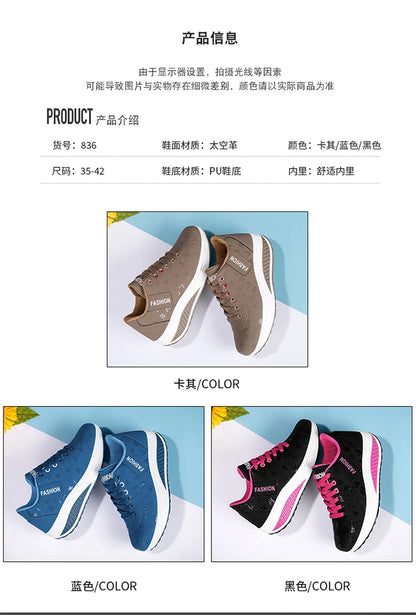 Women’s Outdoor Thick-Bottom Swinging Casual Shoes Fashion Platform Large 42 Flat-Bottom Walking Sports Shoes Walking and Running