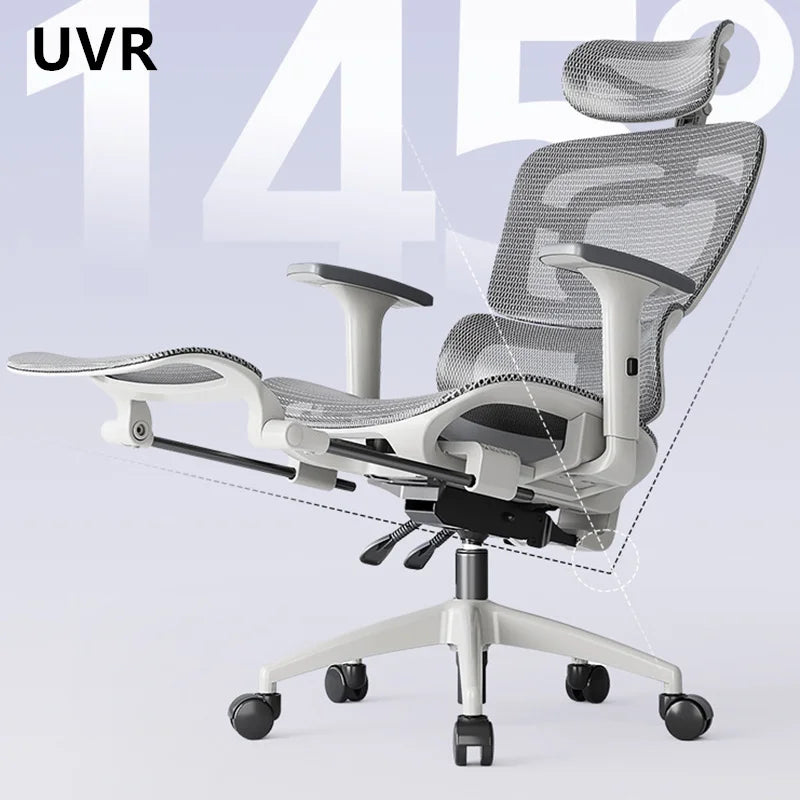 UVR Ergonomic Chair Lift Adjustable Swivel Chair Sedentary Comfort Mesh Staff Chair Reclining Backrest Stool Mesh Office Chair