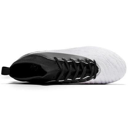 Chaussures de Football noires pour hommes, crampons AG/FG, bottes d'entraînement pour hommes, chaussures de Sport à cheville haute, baskets pour enfants et adultes 35-45