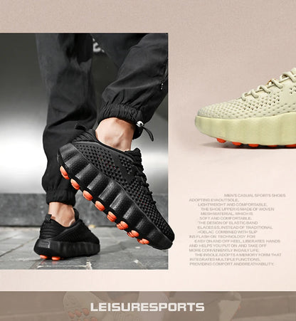 Men's Comfortable Casual Sneakers with Foot Sensing Massage Technology Women's Sports Breathable Lightweight Training Shoes