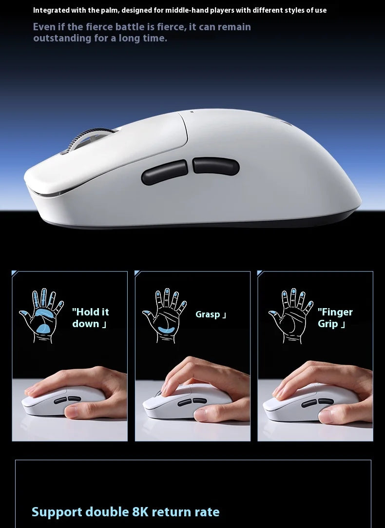 MCHOSE M7 Ultra ergonomska gaming miška PAW3950 Super Sensor TOPSPEED 8000Hz frekvenca poročanja, lahka zasnova, Realtek Master Mice