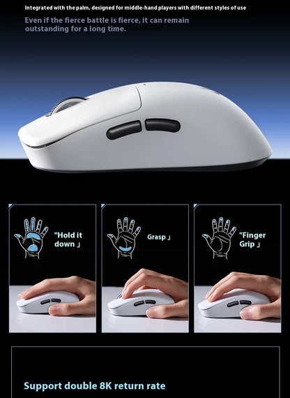 MCHOSE M7 Ultra ergonomska gaming miška PAW3950 Super Sensor TOPSPEED 8000Hz frekvenca poročanja, lahka zasnova, Realtek Master Mice