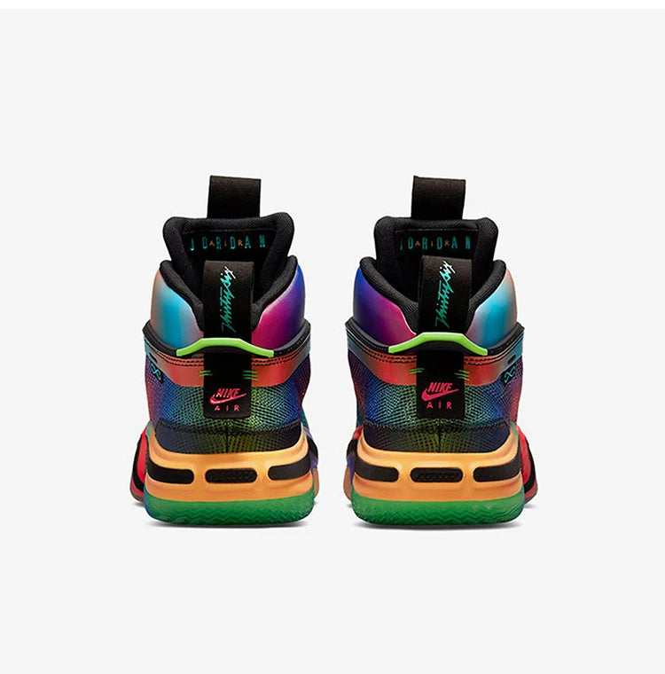 Nike Authentic Jordan Unisex Rainbow Mid-Top Durable Basketball Shoes DN4200-064