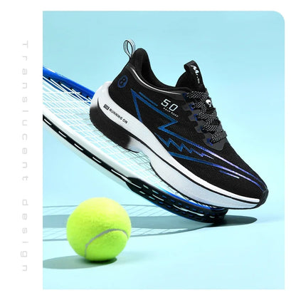 Men Sport Shoes Professional Cushioned Carbon Plate Running Shoes Breathable Lace-up Casual Sneakers Marathon Athletic Footwear