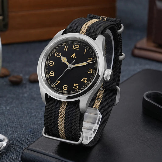 Zegarek kwarcowy Militado ML08 38 mm z mechanizmem VH31, podwójnie wypukłym szkłem szafirowym, super C3, zieloną luminescencją, zegarki w stylu vintage