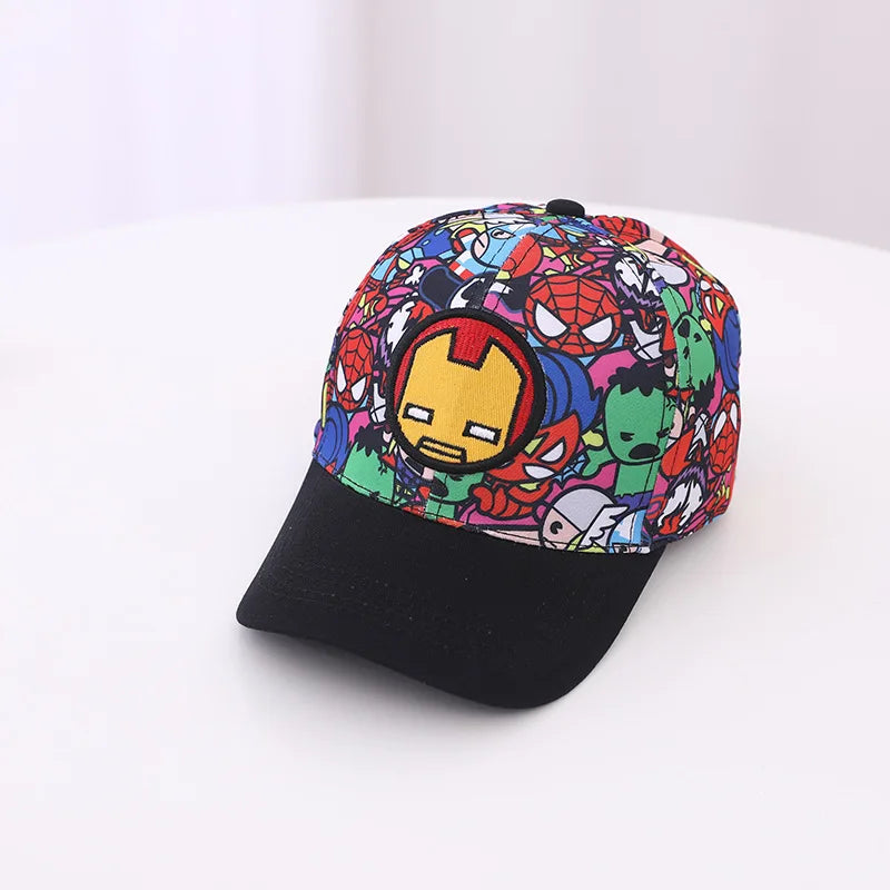 Avengers Iron Man Spiderman Hulk Captain America Baseball cap Cosplay Hat Kids Child Canvas Embroidery Hat Peaked Cap Adjustable