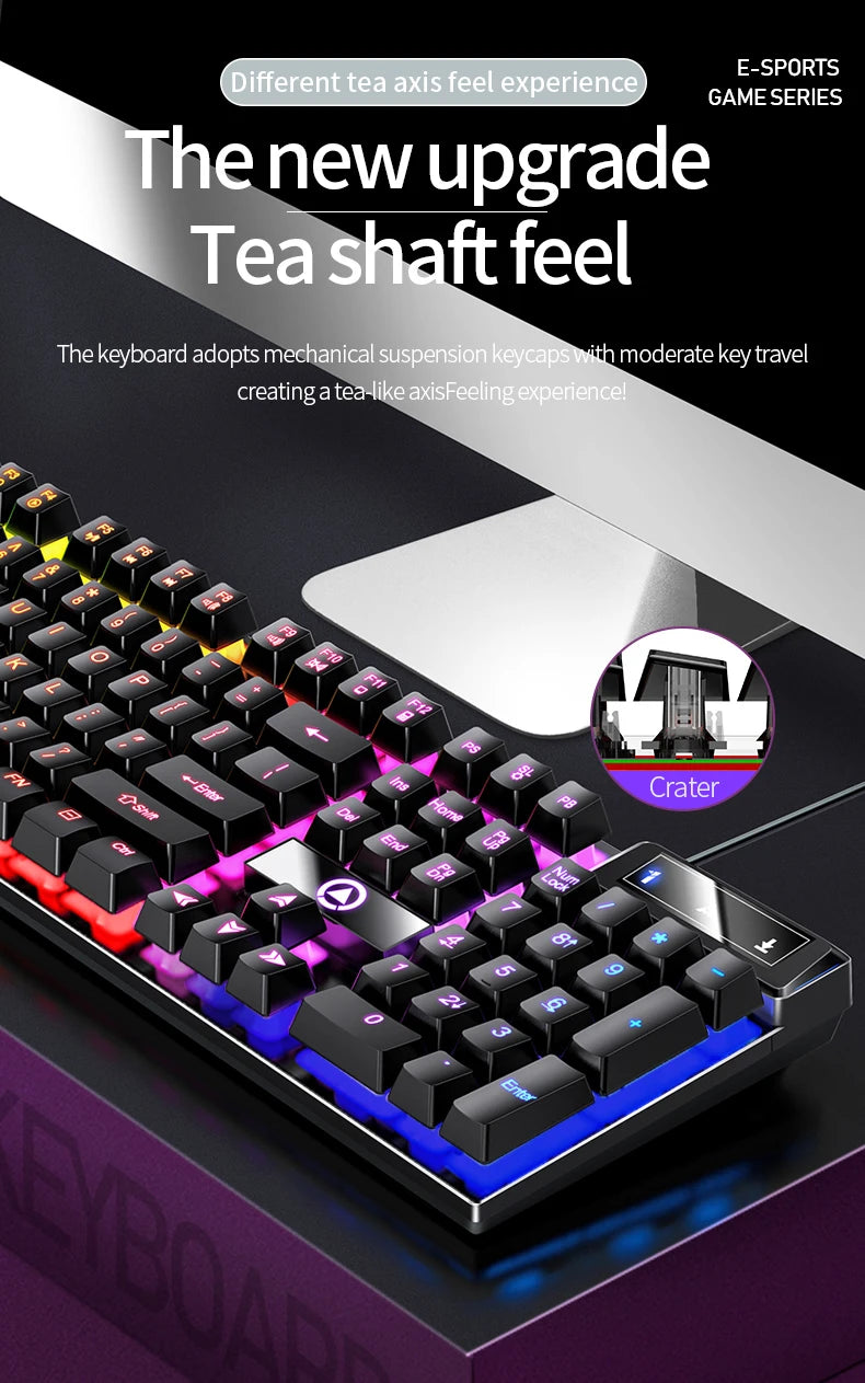 USB Wired Gaming Keyboard, 104 Keys Compatible with Windows Laptop/Computer/PC, Ergonomic Design, Office & Gaming Accessories