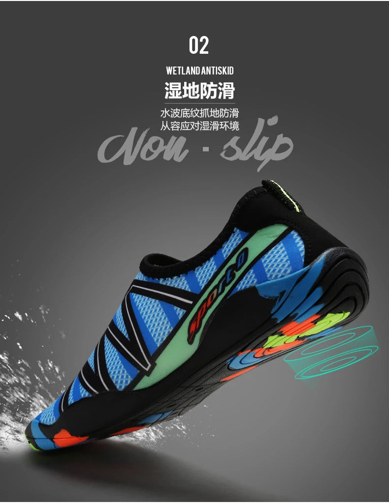 Aqua-schoenen, sneldrogende strand- en waterschoenen, unisex zwem-aquaslippers, barefoot-surfschoenen, Upstream-sneakers, lichte zomersokken voor buiten