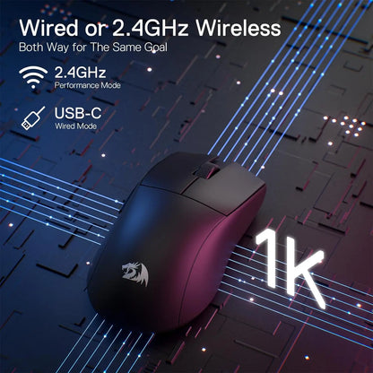 Redragon M916 Wireless Gamer Mouse, 49g Ultra-Light 8K DPI 2.4G Wireless Gaming Mouse with Ergonomic Natural Grip Build
