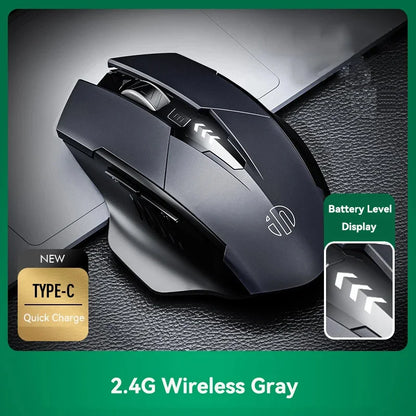 INPHIC F1 2.4G Wireless Mouse, 500mAh Ergonomic Rechargeable, Power Display, Office Home Silent Laptop Desktop Computer Universal