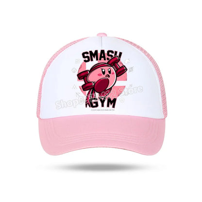 Kirby Summer Baseball Polyester Hats Universal Casual Cap Truck Driver Cartoon Peripheral Items Adult Adjustable Children Action