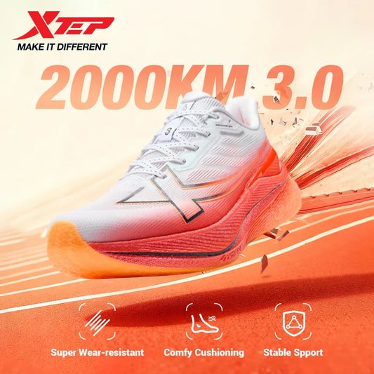 Xtep Men's Running Shoes 2000km 3.0 2025 Spring Lightweight Cushioned Wear-Resistant Training Jogging Sneakers 875119110032
