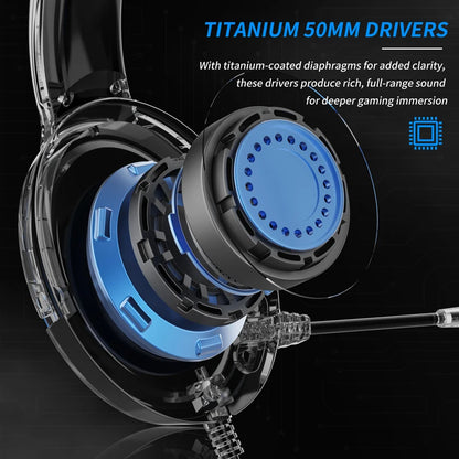Casque de jeu filaire supra-auriculaire BINNUNE BG02 avec micro pour PS4 PS5 Xbox Series X | Casque stéréo premium pour Xbox One, PC, Switch et Pro