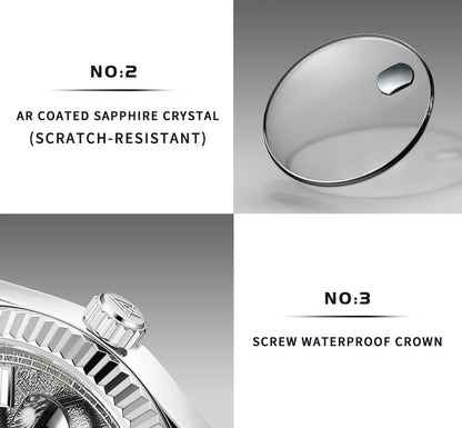 CADISEN DD40 Men Watches Luxury Automatic Watch Men AR Sapphire Glass Mechanical Wristwatch Men 10Bar MIYOTA 8285 Movt 2023 New