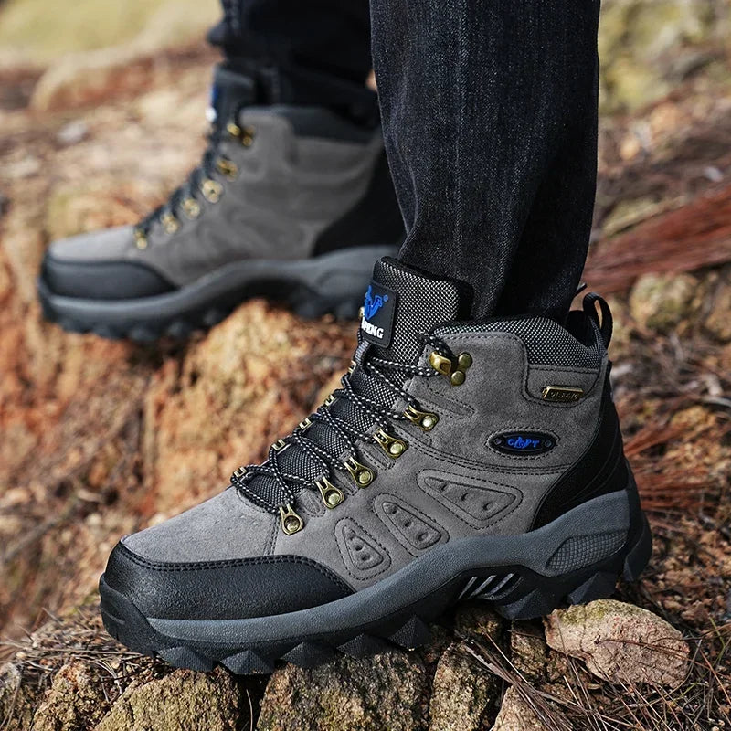 ΠΑΠΟΥΤΣΙΑ PLUS SIZE Unisex High-Top Adventure Sneakers Ανθεκτικά με καλή πρόσφυση, αντιολισθητικά, με κορδόνια, άνετα, ιδανικά για πεζοπορία στην ύπαιθρο, ανδρικά υποδήματα
