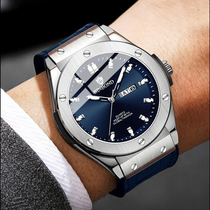 Montre pour homme, style décontracté, bracelet en cuir, modèle automatique ou à quartz, accessoire de luxe, idée cadeau idéale, montre-bracelet tendance.
