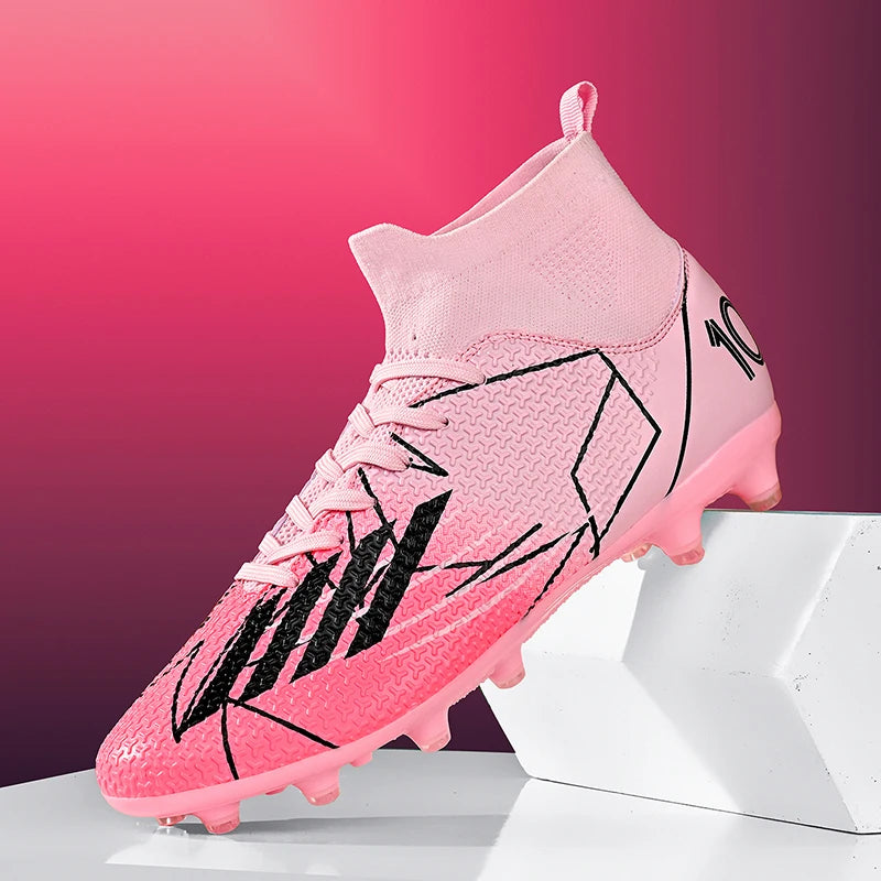 Nouvelles chaussures de football pour hommes, ultralégères, pour intérieur et extérieur, de haute qualité, à haute cheville, antidérapantes, chaussures de sport, futsal antidérapantes