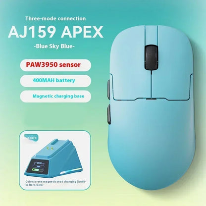 AJAZZ AJ159 APEX Mouse Tri Mode Wireless 8K PAW3950 Sensor Low Latency Gaming Mouse Charge Base Customize Lightweight PC Gamer
