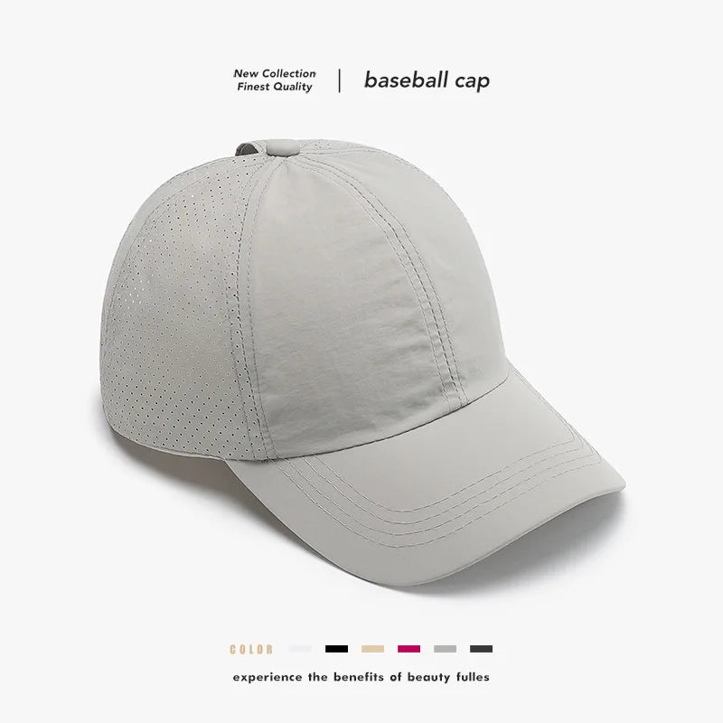 Lightweight Soft Top Baseball Cap for Women, Summer Cross Leakage Ponytail Breathable Mesh Outdoor Sun Protection Duckbill Cap