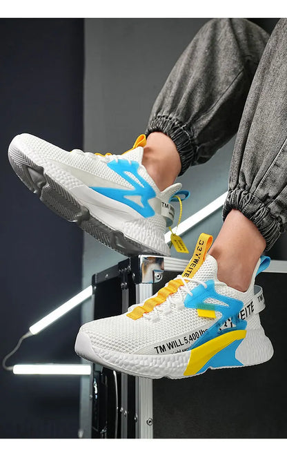 Scarpe da uomo nuove, sneakers, leggere, casual, alla moda, da corsa, elastiche, per il tempo libero, in rete, estive, sportive, da tennis, da passeggio, taglia