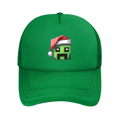 Adult Creepers Zombie Hostile Mob Character Trucker Cap Mesh Baseball Caps Polyester Hat Sun Caps Adjustable Golf Hats Summer