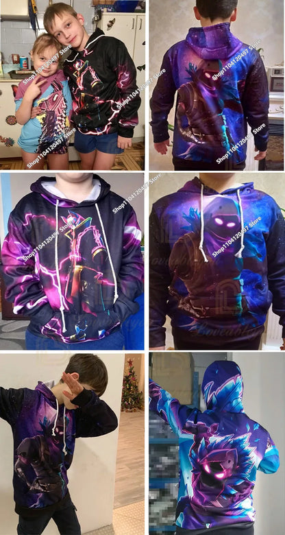 Children's Clothing Fortnite Cosplay Hoodie Sweatshirt Battle Ikonik Man Sleeve Costume Christmas Pullover Stress Shirt Clothes