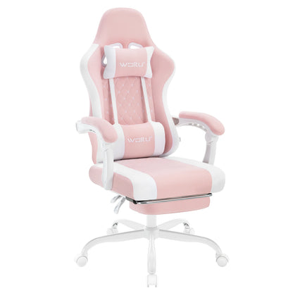 Silla de ordenador giratoria WOLTU con función de masaje, silla de oficina ergonómica con almohada y reposapiés, silla gaming ajustable en altura