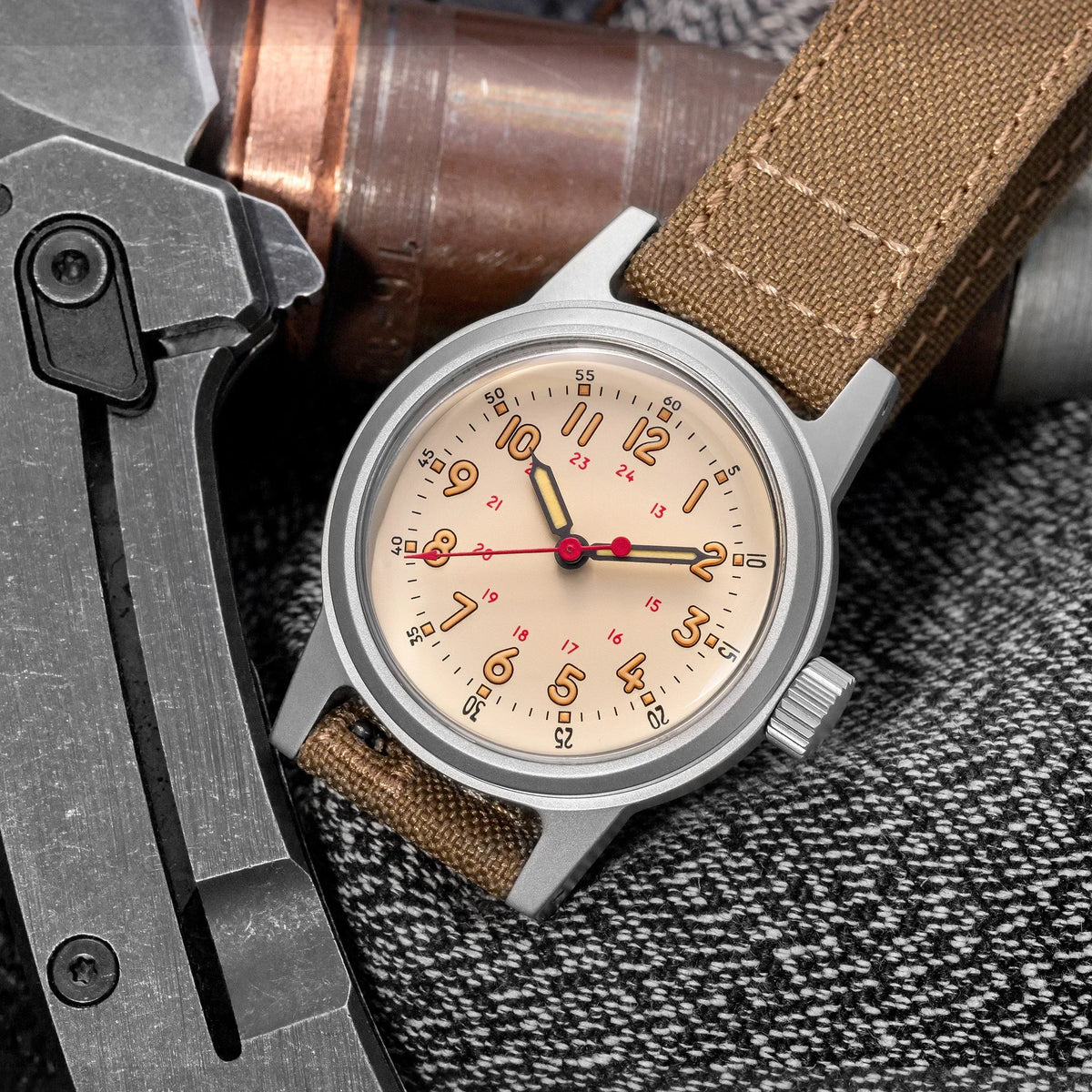 THORN Retro vojenské hodinky 36 mm s strojkem NH35A SHY-043 Sportovní hodinky Unisex Pánské a dámské Luxusní